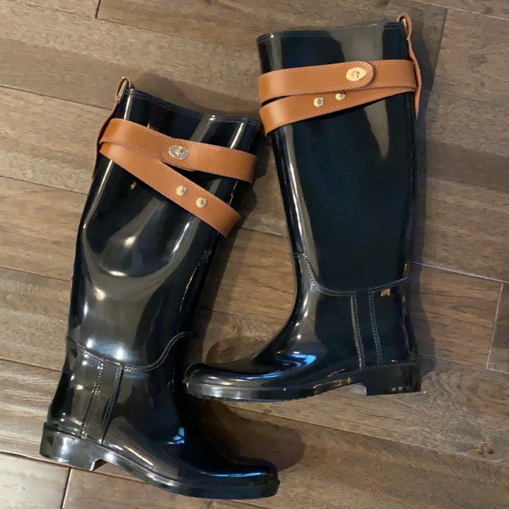 Coach Black Rain Boots